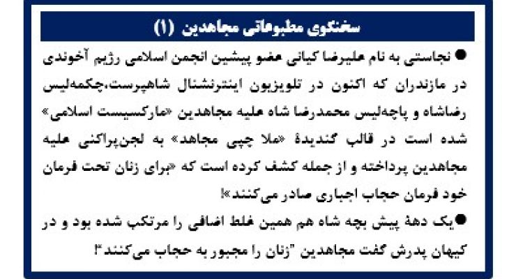 سخنگوی مطبوعاتی مجاهدین  (۱)